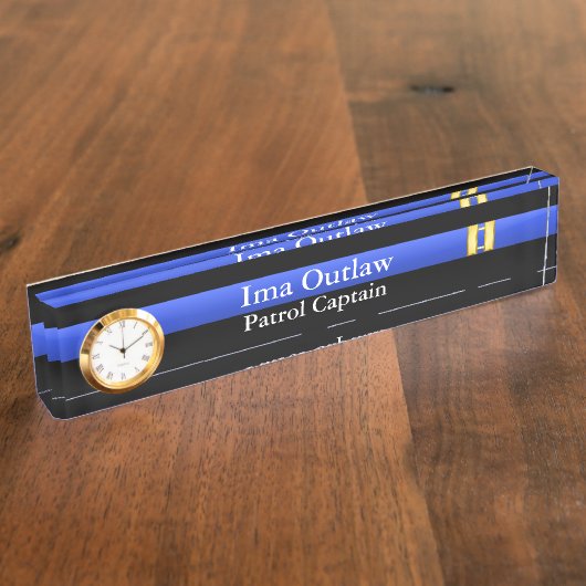 Thin Blue Line - Kapitein Bars Rank Naambordje (Zijkant)