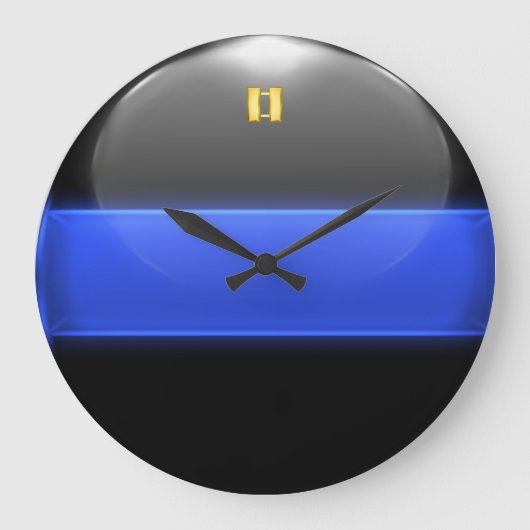 Thin Blue Line Kapitein Insignia Rank Grote Klok (Voorkant)