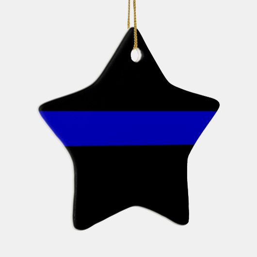 Thin Blue Line Keramisch Ornament (Rechts)