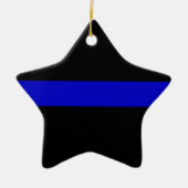 Thin Blue Line Keramisch Ornament (Voorkant)