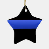 Thin Blue Line Keramisch Ornament (Rechts)