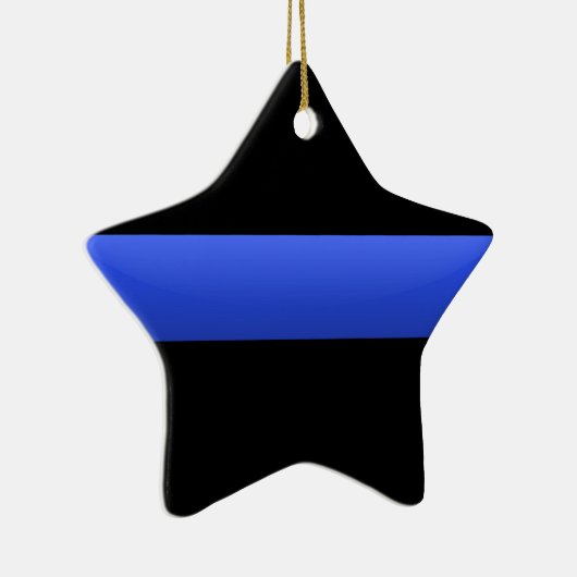 Thin Blue Line Keramisch Ornament (Rechts)