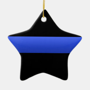 Thin Blue Line Keramisch Ornament