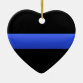Thin Blue Line Keramisch Ornament (Voorkant)