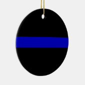 Thin Blue Line Keramisch Ornament (Rechts)