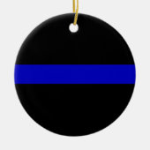 Thin Blue Line Keramisch Ornament (Voorkant)
