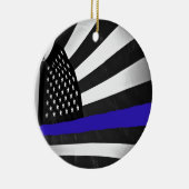 Thin Blue Line Keramisch Ornament (Rechts)