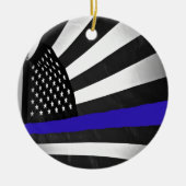 Thin Blue Line Keramisch Ornament (Voorkant)