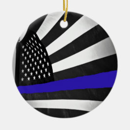 Thin Blue Line Keramisch Ornament