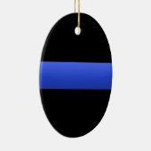 Thin Blue Line Keramisch Ornament (Rechts)