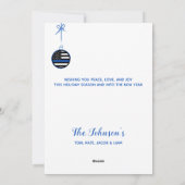 Thin Blue Line-kerstwetpolitie Feestdagenkaart (Achterkant)