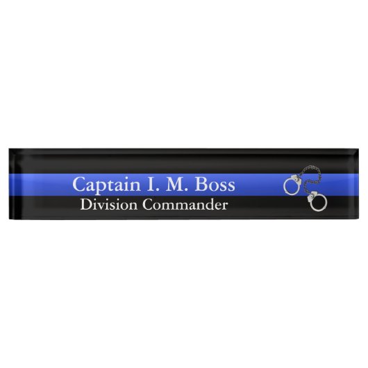 Thin Blue Line - Kiezen Desk Name plate Naambordje (Voorkant)