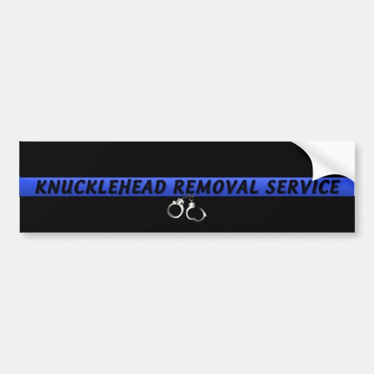 Thin Blue Line Knucklehead Removal Service Bumpersticker (Voorkant)