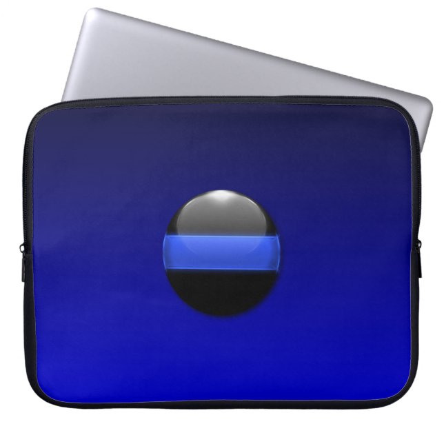 Thin Blue Line Laptop Sleeve (Voorkant)