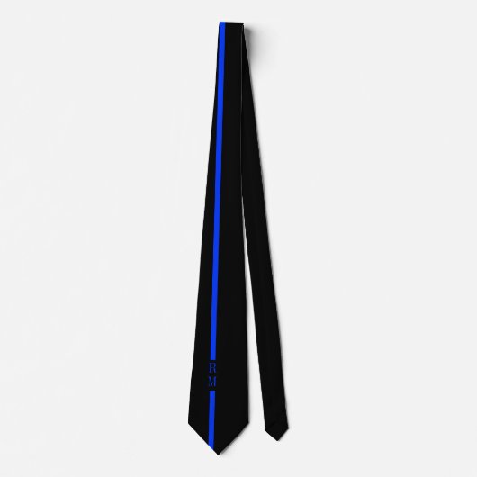 Thin Blue Line Law Enforcement Custom Initialen Stropdas (Voorkant)