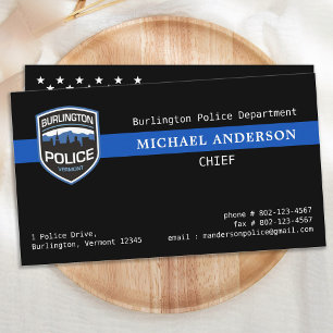Thin Blue Line Law Enforcement Custom Logo Police Visitekaartje