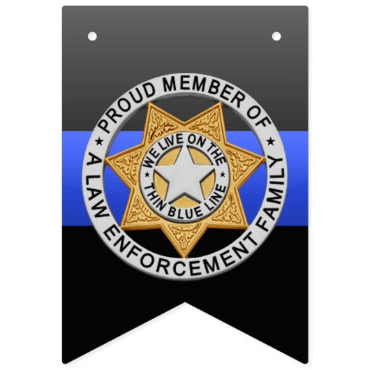 Thin Blue Line Law Enforcement Family Badge Vlaggetjes (Eerste vlag)