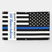 Thin Blue Line Law Enforcement Happy Retirement Spandoek (Horizontaal)