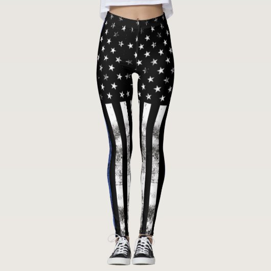 Thin Blue Line Law Enforcement Leggings (Voorkant)