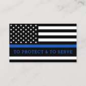 Thin Blue Line Law Enforcement Logo Custom Police Visitekaartje (Achterkant)
