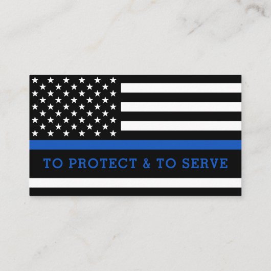 Thin Blue Line Law Enforcement Logo Custom Police Visitekaartje (Achterkant)