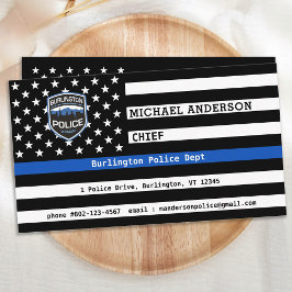 Thin Blue Line Law Enforcement Logo Custom Police Visitekaartje