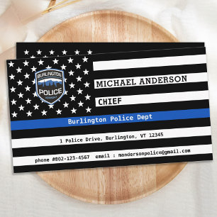 Thin Blue Line Law Enforcement Logo Custom Police Visitekaartje
