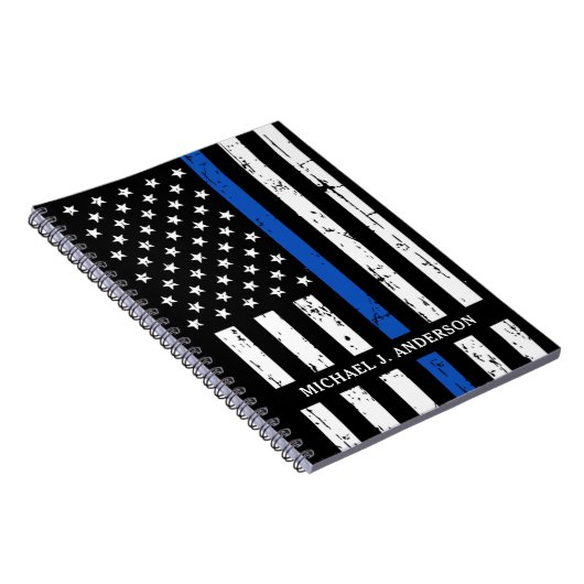 Thin Blue Line Law Enforcement Officer Notitieboek (Rechterzijde)