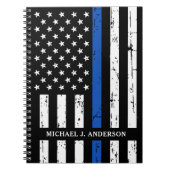 Thin Blue Line Law Enforcement Officer Notitieboek (Voorkant)