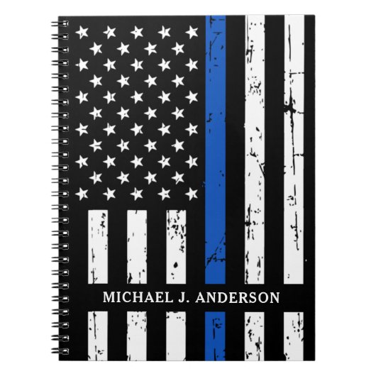 Thin Blue Line Law Enforcement Officer Notitieboek (Voorkant)