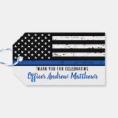 Thin Blue Line Law Enforcement Police Afstuderen Cadeaulabel (Achterkant Horizontaal)