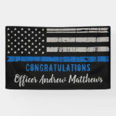 Thin Blue Line Law Enforcement Police Afstuderen Spandoek (Horizontaal)
