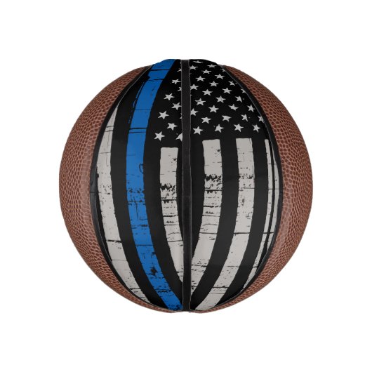 Thin Blue Line Law Enforcement Police Basketbal (Verticaal)