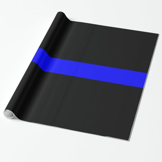 Thin Blue Line - Law Enforcement Police Flag Cadeaupapier (Uitgerold)