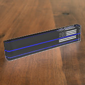 Thin Blue Line - Law Enforcement Police Flag Naambordje (Zijkant)
