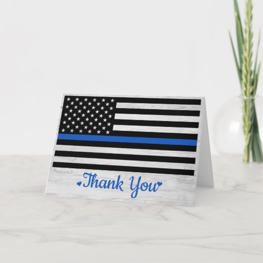 Thin Blue Line Law Enforcement Police Officer Kaart (Voorkant)