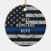 Thin Blue Line Law Enforcement Police Officer Keramisch Ornament (Voorkant)