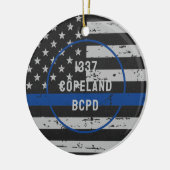 Thin Blue Line Law Enforcement Police Officer Keramisch Ornament (Links)