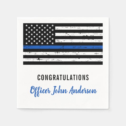 Thin Blue Line Law Enforcement Police Party Servet (Voorkant)