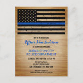 Thin Blue Line Law Enforcement Police Retirement A Aankondigingskaart (Voorkant)