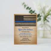 Thin Blue Line Law Enforcement Police Retirement A Aankondigingskaart (Staand voorkant)