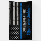 Thin Blue Line Law Enforcement Police Retirement B Spandoek (Verticaal)