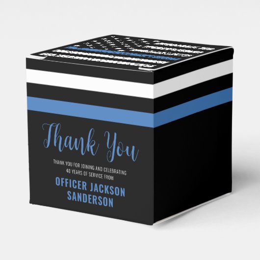Thin Blue Line Law Enforcement Police Retirement Bedankdoosjes (Voorkant Zijde)