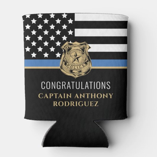 Thin Blue Line Law Enforcement Police Retirement Blikjeskoeler (Achterkant)