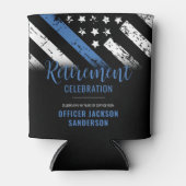 Thin Blue Line Law Enforcement Police Retirement Blikjeskoeler (Voorkant)