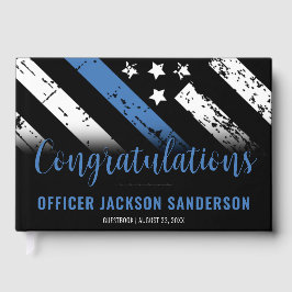 Thin Blue Line Law Enforcement Police Retirement Gastenboek