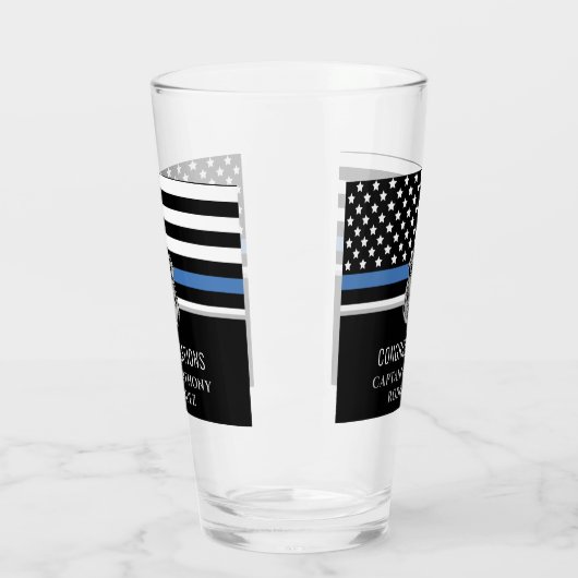 Thin Blue Line Law Enforcement Police Retirement Glas (Links)