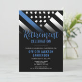 Thin Blue Line Law Enforcement Police Retirement Kaart (Staand voorkant)