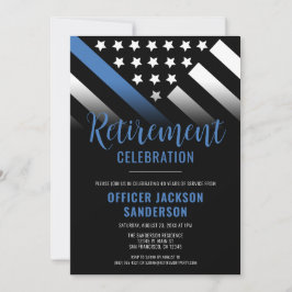 Thin Blue Line Law Enforcement Police Retirement Kaart