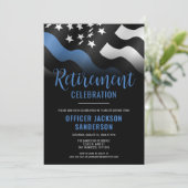 Thin Blue Line Law Enforcement Police Retirement Kaart (Staand voorkant)